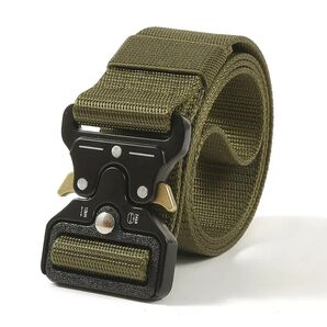 緑 サバゲータクティカルベルト 作業着 サバゲー ベルト ワンタッチ シンプル