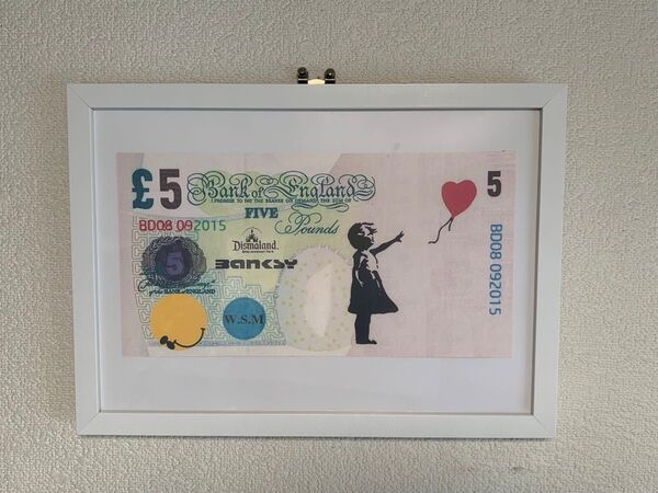 ★Dismaland Banksy★バンクシー バルーンガール 5£紙幣キャンバスアート★おまけ付き