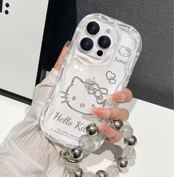 キティちゃん iPhone 15pro ケース カバー 可愛い クリア kit