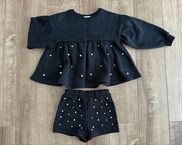 キッズ ペプラムトップス ショートパンツ パール laulea SHEIN