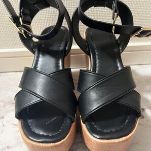 【中古】ENVYM クロスベルトサンダル