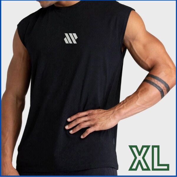 タンクトップ メンズ トレーニングウェア ジム トレーニング 速乾 XL 黒