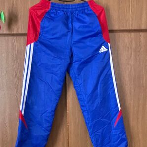 adidas スポーツパンツ キッズ 青×赤×白 150