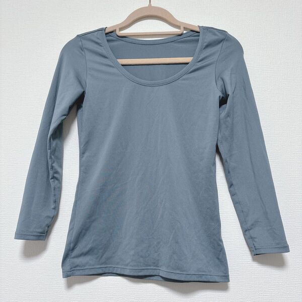 used★青 裏起毛 長袖インナーTシャツ