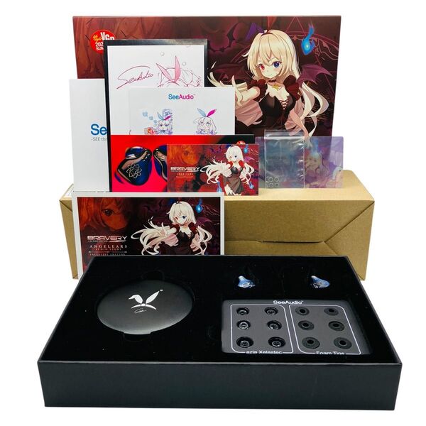 美品 希少 SeeAudio BRAVERY Angel Ears 限定版 ブルー イヤホン リケーブル シーオーディオ AE
