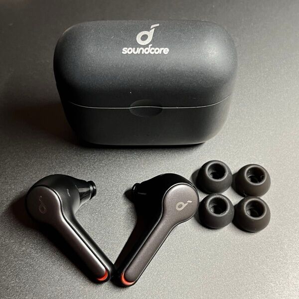 【おまけ有】Anker Liberty Air2 ブラック 純正イヤーチップM 2ペア+ソニーイヤーチップL 2ペア+純正ケーブル
