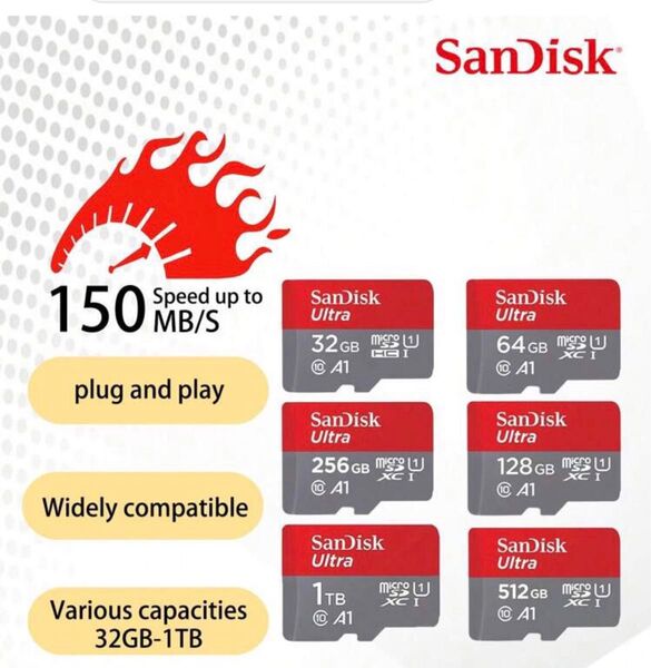 新品未開封 Sandisk マイクロSDカード256gb高速