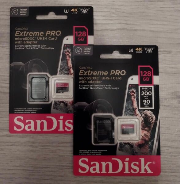 新品未開封 SanDisk Extreme PRO 128GB高速2点セット