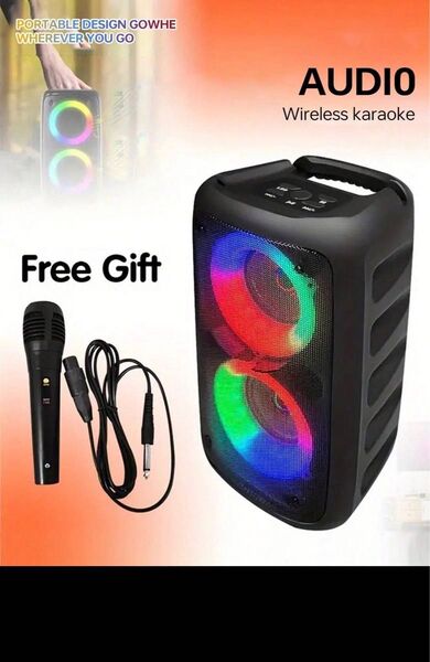 新品未開封 Bluetoothスピーカー カラオケ+ Led