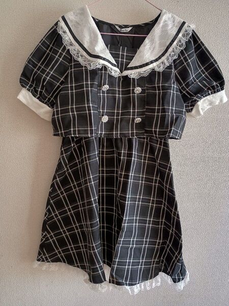 新品 しまむら×かえきゅんコラボ セーラー襟ワンピース