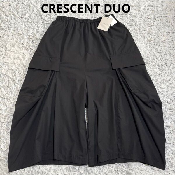 新品 タグ付 CRESCENT DUO 3.5万円 カーゴパンツ サルエル 黒 ウエストゴム ワイド ブラック M
