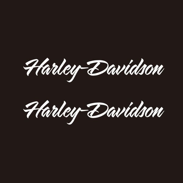 Harley-Davidson デカール 2枚セット ホワイト lettering ハーレー ダビッドソン カッティングステッカー