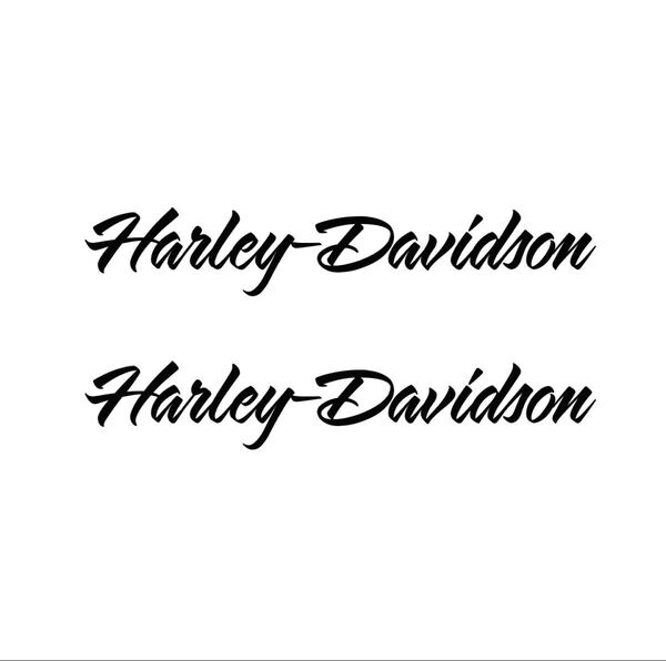 Harley-Davidson デカール 2枚セット ブラック lettering ハーレーダビッドソン カッティングステッカー