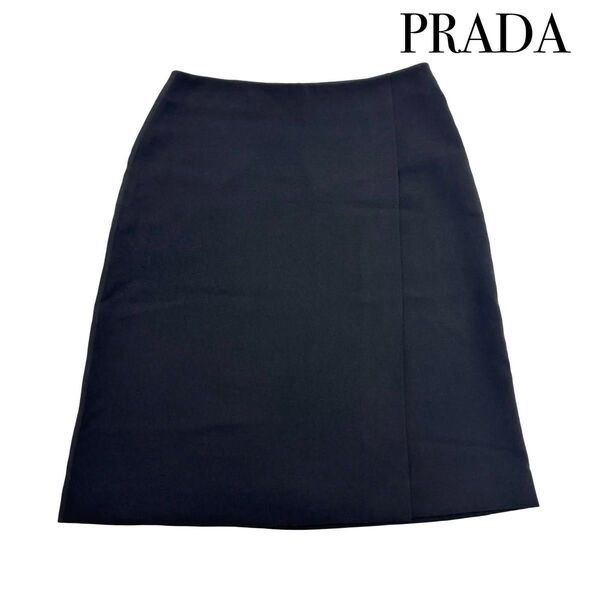 PRADA ひざ丈 スカート ボトムス 表記36 S 洋服 レディース ブラック