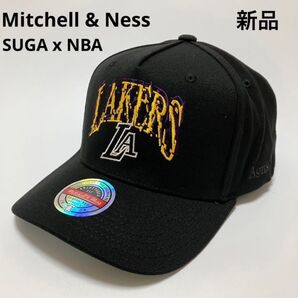 M500 新品 定価1.1万 ミッチェル&ネス BTS SUGA NBA レイカーズ キャップ 帽子 フリーサイズ ブラック