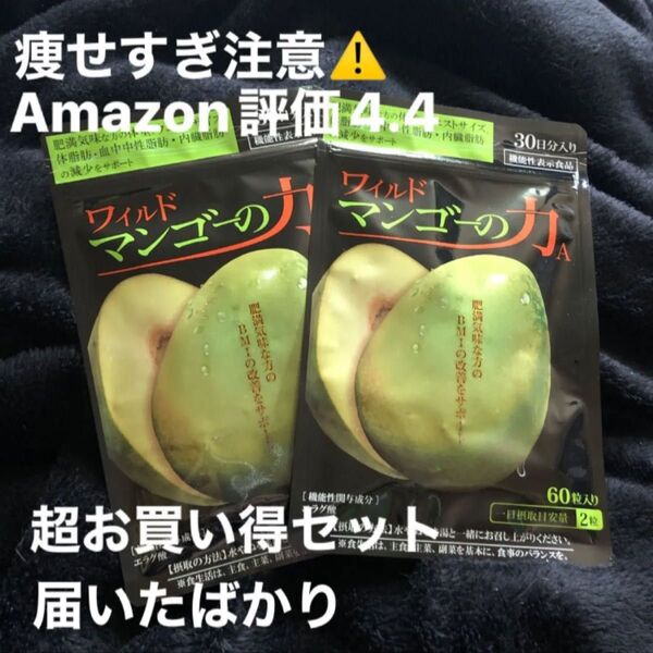 痩せすぎ注意!届いたばかり《新品未開封》亀山堂 ワイルドマンゴーの力 30日分/60粒 お買い得2袋セット