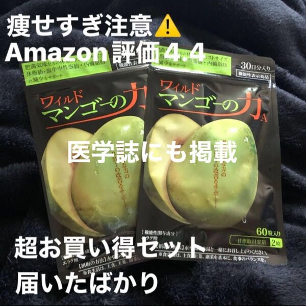 痩せすぎ注意!届いたばかり《新品未開封》亀山堂 ワイルドマンゴーの力 30日分/2つ お買い得セット お値下げご遠慮下さい