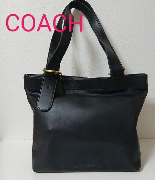 COACH コーチ オールドコーチ トートバッグ レザー ハンドバッグ 本革 黒 バック バッグ 4140 肩掛け ブラック