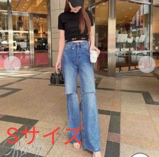 rady クラッシュワイドデニム