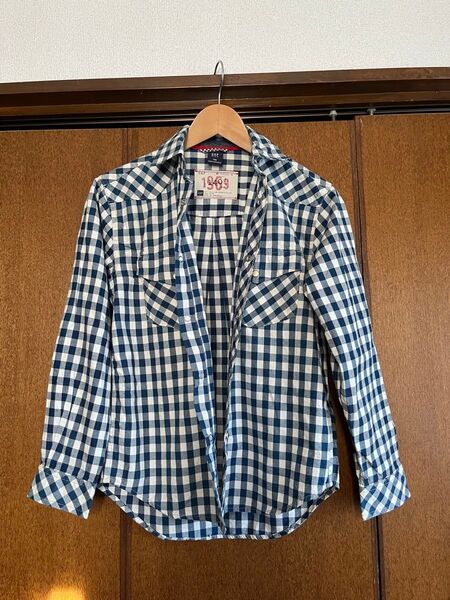 GAP KIDS 140 チェック 綿100%ダンガリーシャツ かわいい 美品