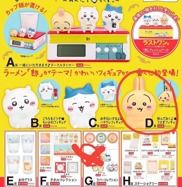 ちいかわ 一番くじ ~みんなでラーメン~ D賞 挟んでおくよ★ うさぎフィギュア