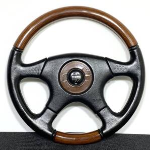 【送料無料・即日発送】momo モモ Olympic 3 オリンピック 希少 コンビステアリング 36Φ ウッド×レザー ホーンボタン付 当時物 良品