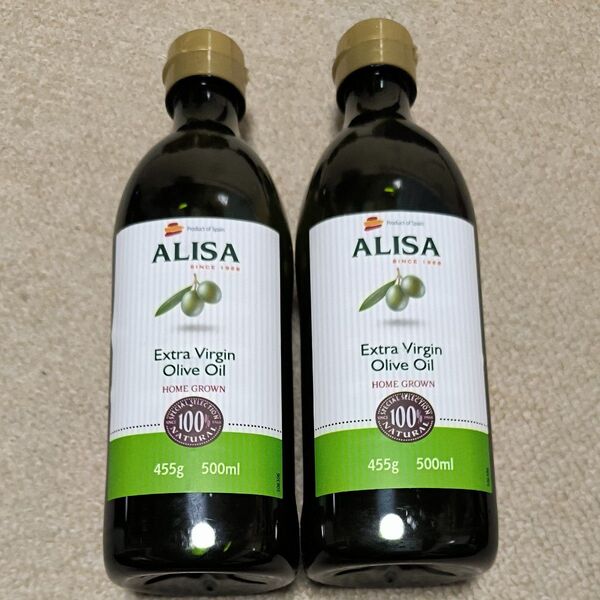 スペイン産エクストラバージンオリーブオイル ALISA 455g 500ml 2本