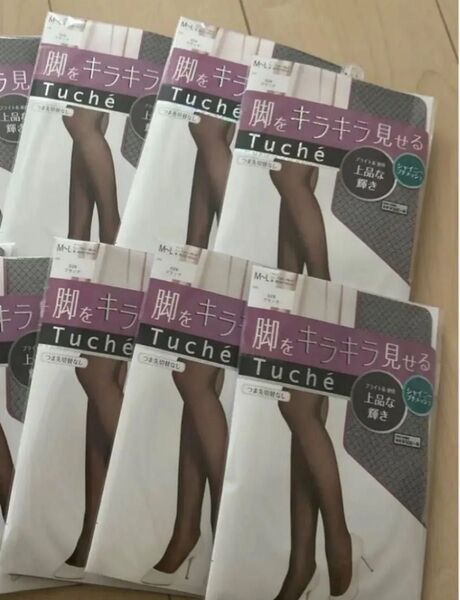 グンゼ Tuche シャイニープチメッシュ M-Lサイズ ブラックストッキング 6足セット