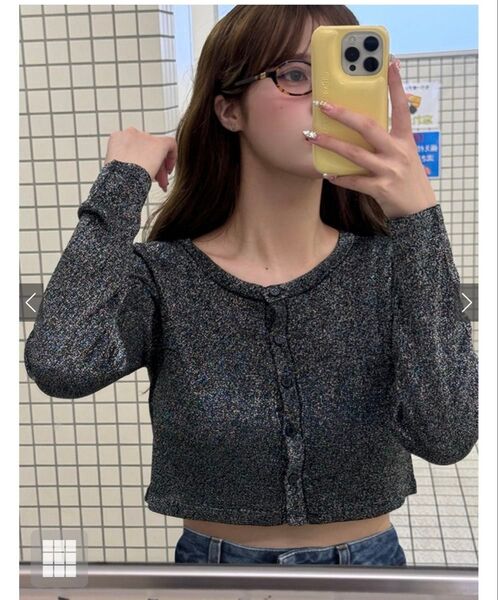 〈最終値下げ〉GRL ラメニットショート丈カーディガン