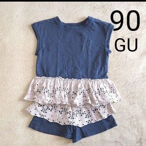 90cm GUノースリーブ ショートパンツ セットアップ 2枚セット