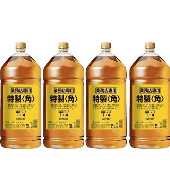 1ケース 国産ウィスキー サントリー 特製 角 5Lペット 4本 サントリー 業務用専用