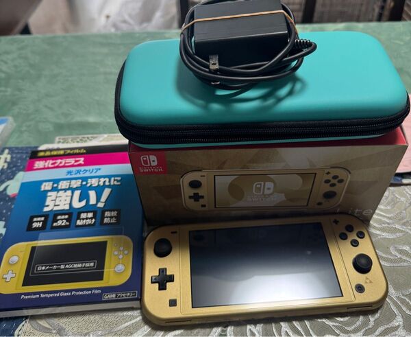 Nintendo Switch ライト ゼルダ 限定モデル 充電器 ガラスフィルム カバーケース付き 2024