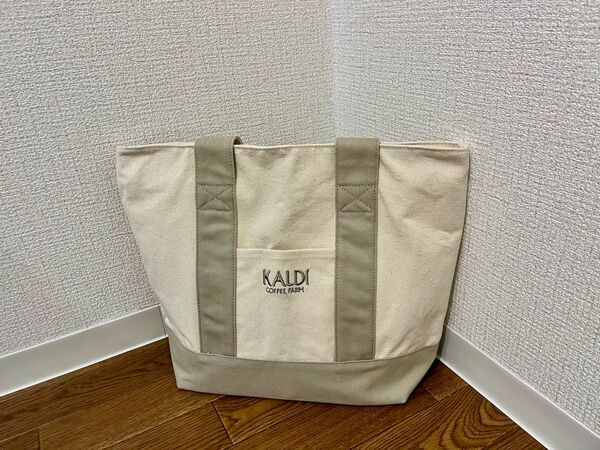 美品 KALDI カルディ キャンバス トートバッグ グレー