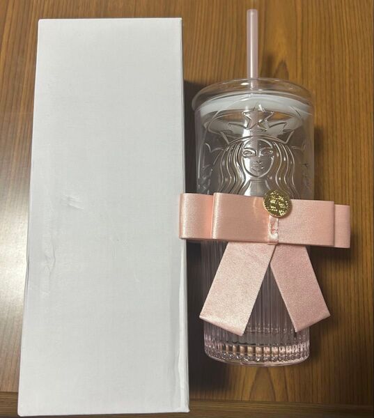 スタバ スターバックス リボン付きストローガラスタンブラー中国限定 タンブラー スターバックス スタバ STARBUCKS
