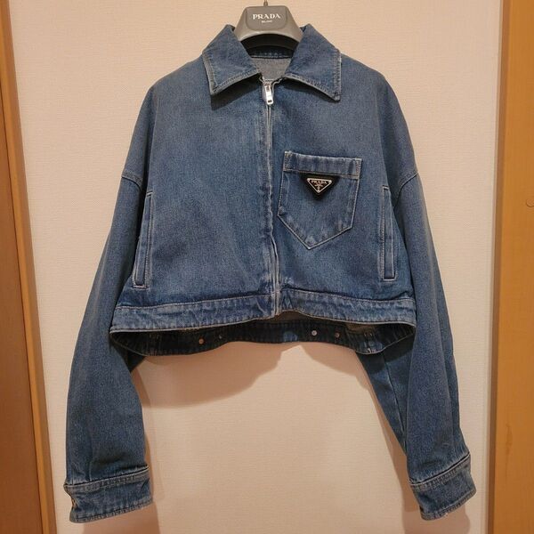 Prada cropped organic-denim jacket プラダ オーガニックデニム クロップド ジャケット 38