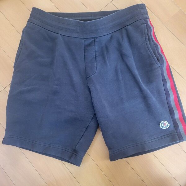 モンクレール MONCLER パンツ ショートパンツ ロゴワッペン コットン ボトムス メンズ S ネイビー