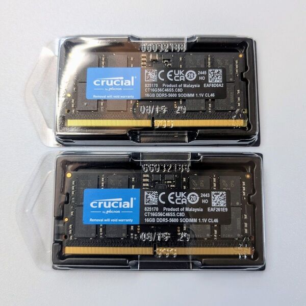 ノートパソコン用メモリ DDR5 PC5-44800(5600Mhz)16GB×2 32GB
