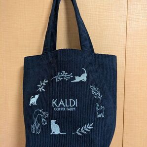 ネコ KALDI トートバッグ コーデュロイ