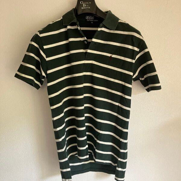 Polo by Ralph Lauren ボーダー ポロシャツ グリーン Mサイズ 古着 サイズS