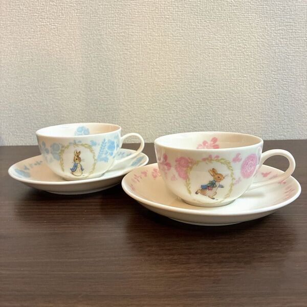 未使用品/ピーターラビット ティーカップ&ソーサー2色セット 紅茶カップ バラ売り不可 C S