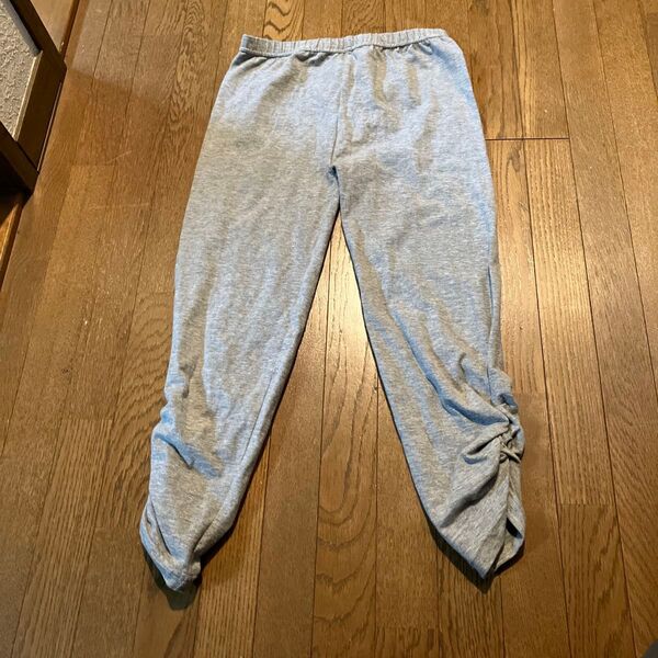 キッズ 女の子 七分丈レギンス グレー M〜L