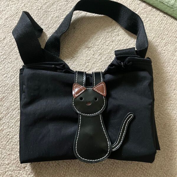 ワンポイント猫魚付き エコバッグ 中古品