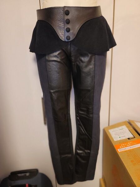 Zara M レザーパンツ ブラック ブラック系 ライダースパンツ