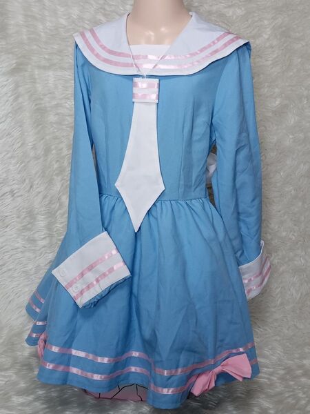 57 水色ワンピース 制服風コスプレ