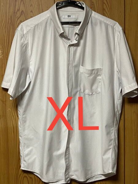 ユニクロ 半袖シャツ ストライプ XLサイズ メンズ ボタンダウン