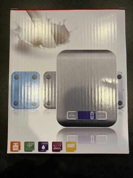 デジタルスケール シルバー 5000g 1gから5kg 1g単位 計量 デジタルはかり 電子秤 はかり 新品