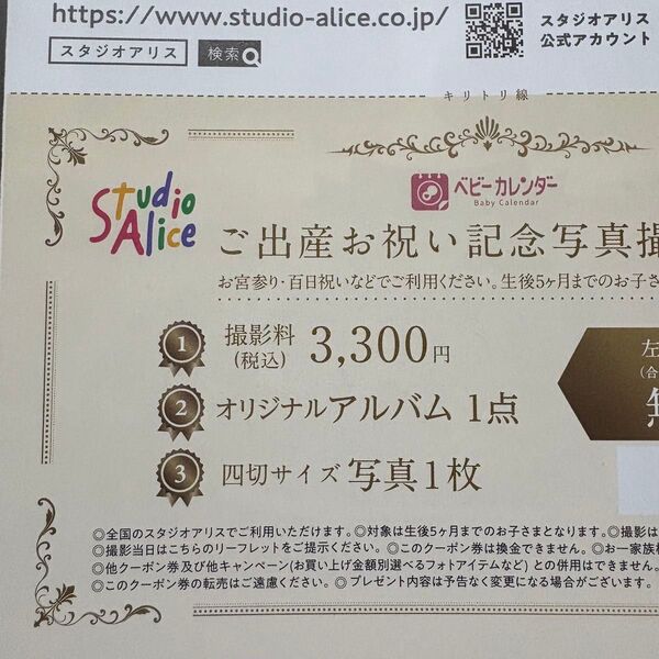 スタジオアリス 撮影券