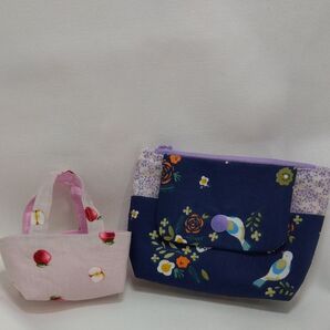 2個セット ミニチュアバッグとポーチ ハンドメイド