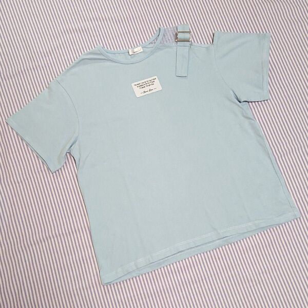 JENNI love ジェニィラブ☆ワンショル 半袖Tシャツ☆160cm 150☆ブルー☆女の子 トップス カットソー