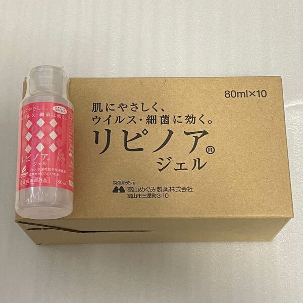 リピノアジェル 携帯用ジェル状速乾性手指消毒剤 80mL×10